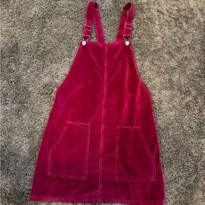 Pink Velvet Overalls